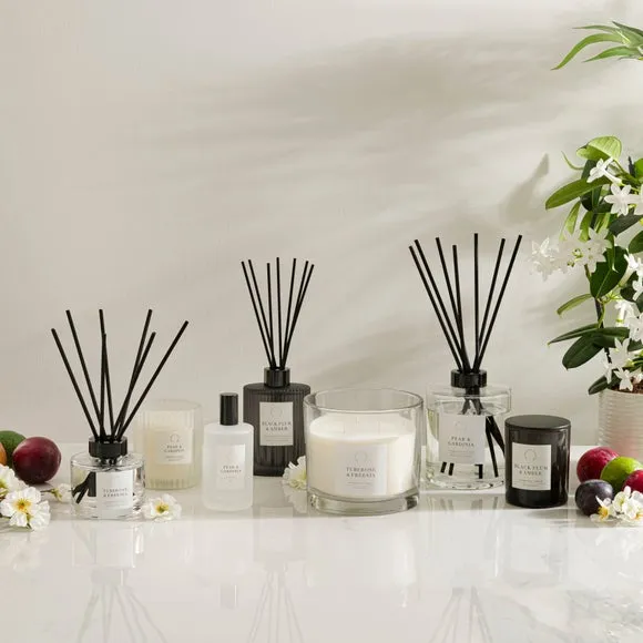 Plum & Patchouli Candle - Black, Glass