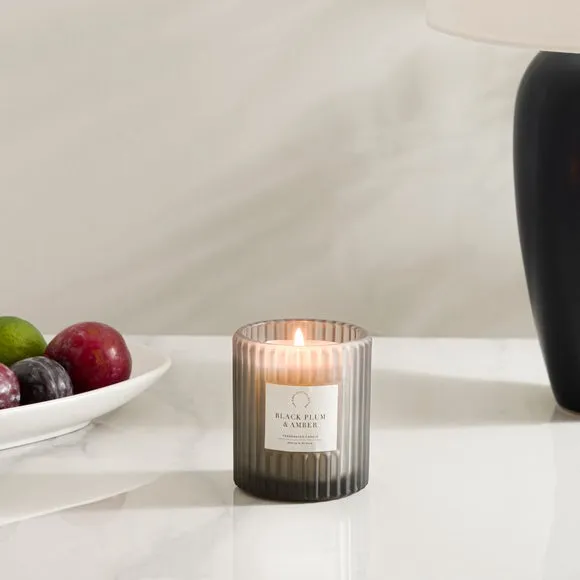 Plum & Patchouli Candle - Black, Glass