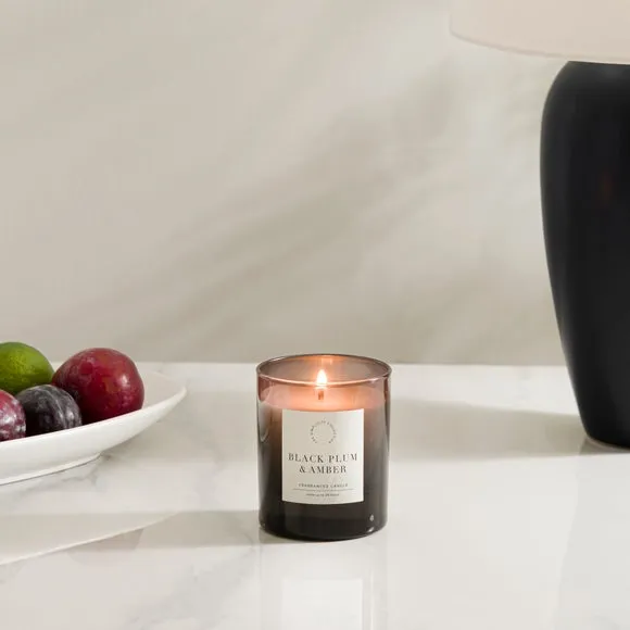 Plum & Patchouli Candle - Black, Glass image