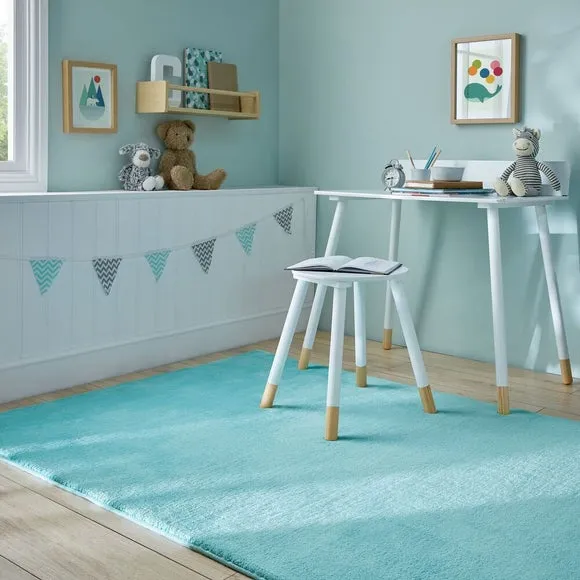 Plush Area Rug - Aqua, Polyester