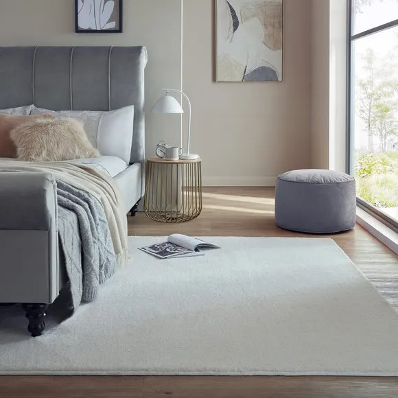 Plush Area Rug - Ivory, Polyester