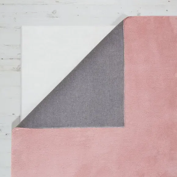Plush Area Rug - Pink, Polyester