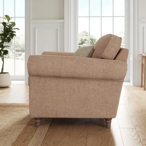 Plush Armchair with Curved Arms - Clay, Chenille