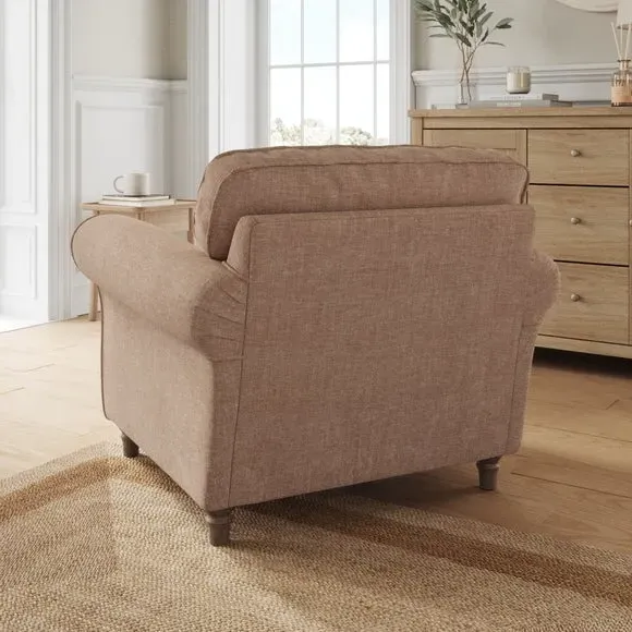 Plush Armchair with Curved Arms - Clay, Chenille