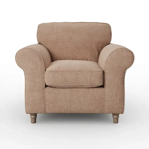 Plush Armchair with Curved Arms - Clay, Chenille