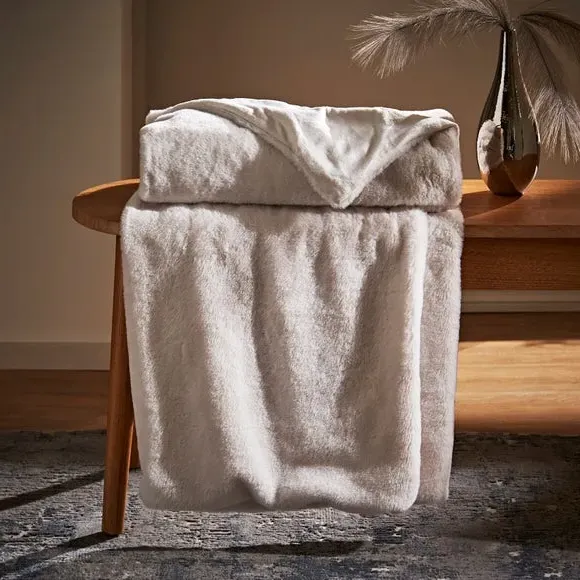 Plush Throw Blanket - White