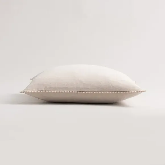 Pom Pom Cushion Cover - Beige