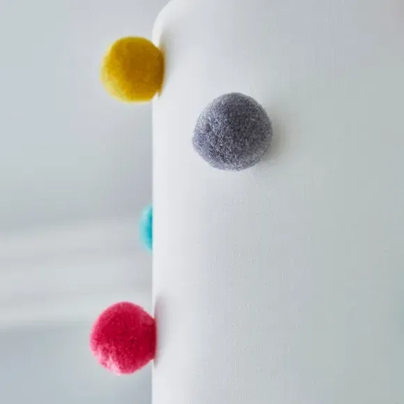 Pom Pom Lamp Shade - Multicolor, Polycotton