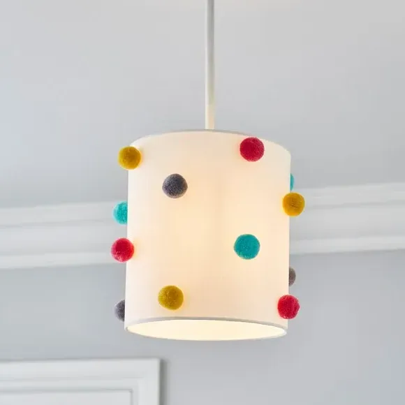 Pom Pom Lamp Shade - Multicolor, Polycotton image