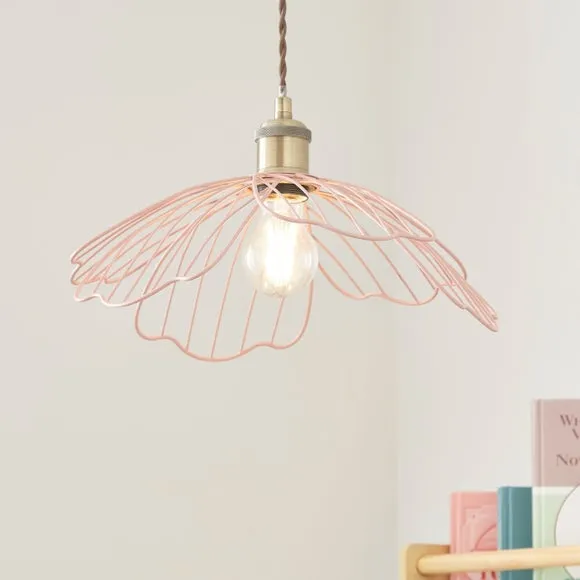 Poppy Pendant Shade Easy Fit - Blush, Wire image