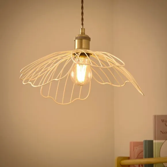 Poppy Pendant Shade Easy Fit - White Sand, Wire