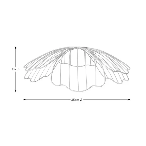 Poppy Pendant Shade Easy Fit - White Sand, Wire