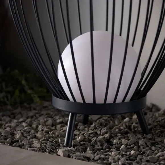 Portable LED Floor Lamp with Remote - Charcoal, Metal