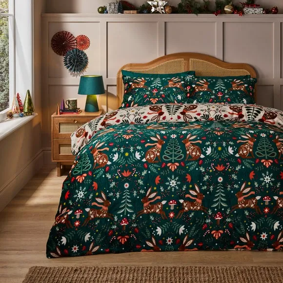 Printed Duvet Cover Set - Multicolor, Fleece