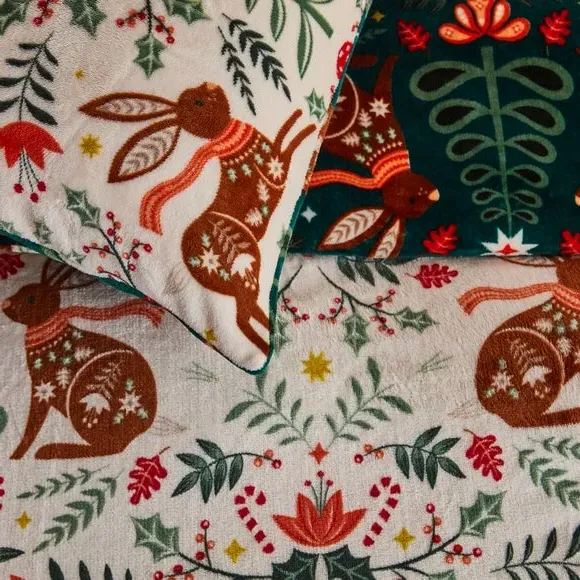 Printed Duvet Cover Set - Multicolor, Fleece