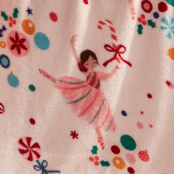 Printed Fleece Throw Blanket - Pink