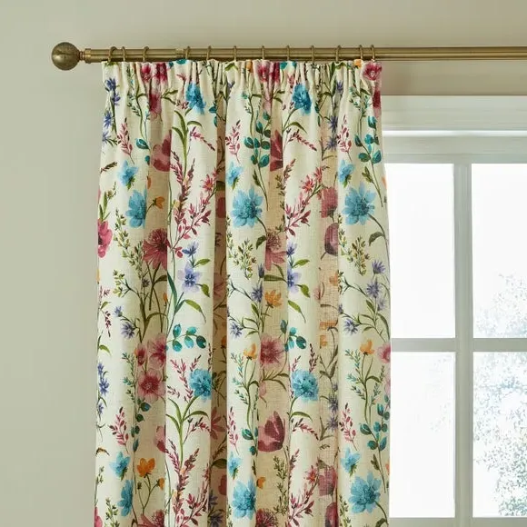 Printed Pencil Pleat Curtains - Multicolor image