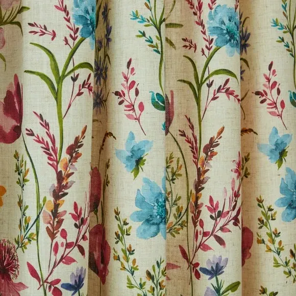 Printed Pencil Pleat Curtains - Multicolor