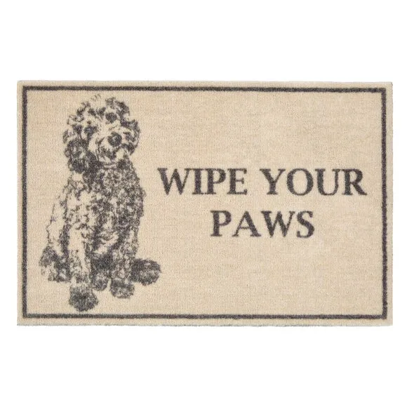 Printed Washable Doormat - Black, Natural