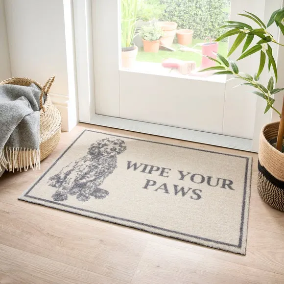Printed Washable Doormat - Black, Natural image