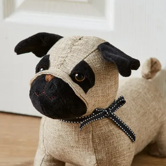 Pug Doorstop - Brown, Polyester