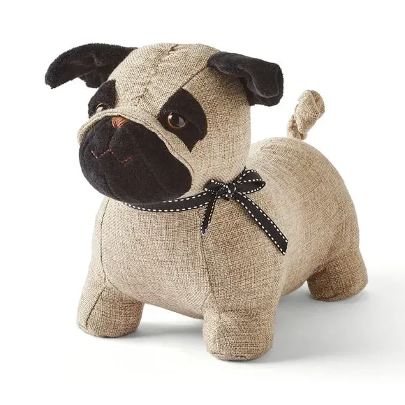 Pug Doorstop - Brown, Polyester