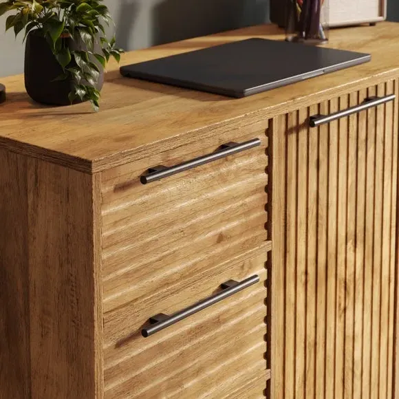 Pull Out Desk with Swivel - Mango Wood Effect