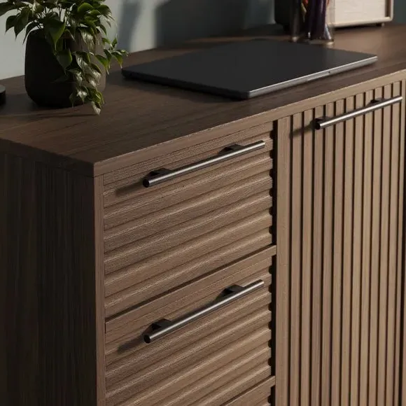 Pull Out Desk with Swivel - Walnut