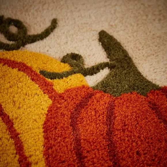Pumpkin Bath Mat - Multicolor, Cotton
