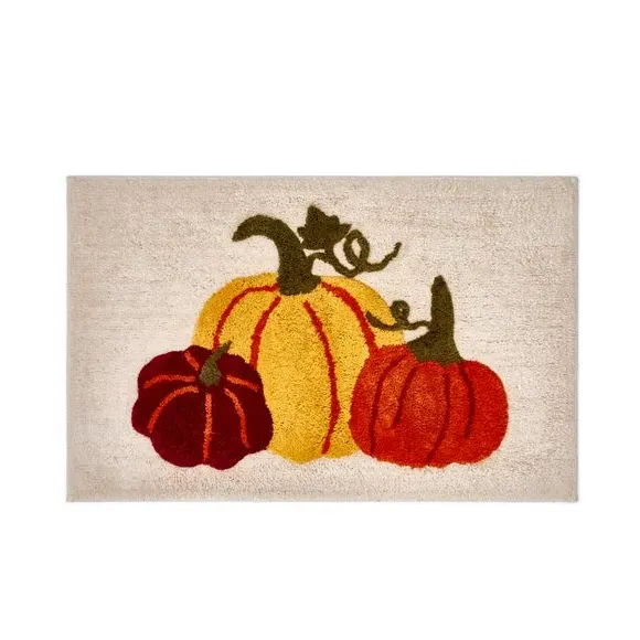 Pumpkin Bath Mat - Multicolor, Cotton