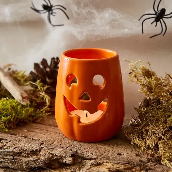 Pumpkin Candle Holder - Orange, Ceramic image