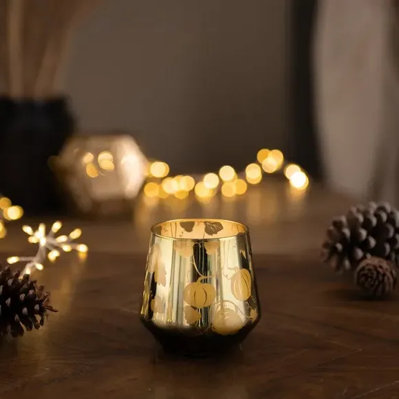 Pumpkin Candle with Spiced Fragrance - Green Glass