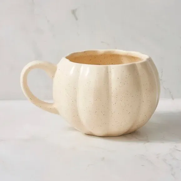 Pumpkin Design Mug with Reactive Glaze - Cream image