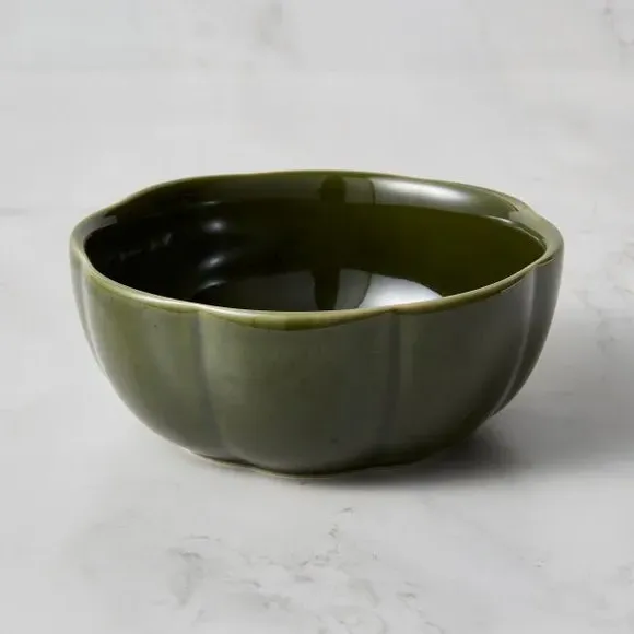 Pumpkin Dip Bowl - Green, Stoneware