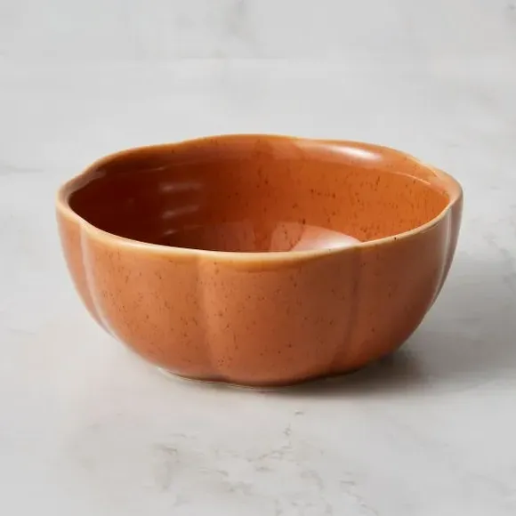 Pumpkin Dip Bowl - Orange, Stoneware