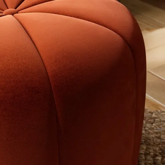 Pumpkin Footstool - Orange, Velvet