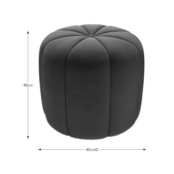 Pumpkin Footstool - Orange, Velvet