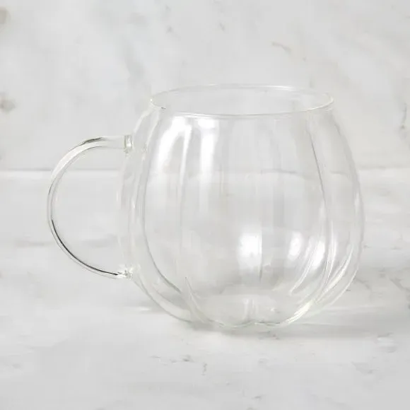 Pumpkin Glass Mug - Clear, Glass