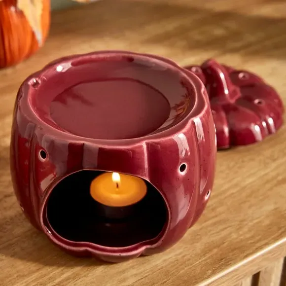 Pumpkin Oil Burner - Plum Purple, Ceramic