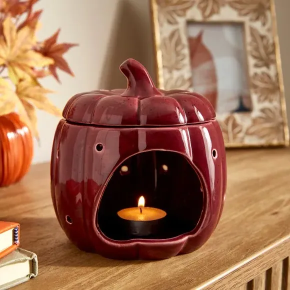 Pumpkin Oil Burner - Plum Purple, Ceramic