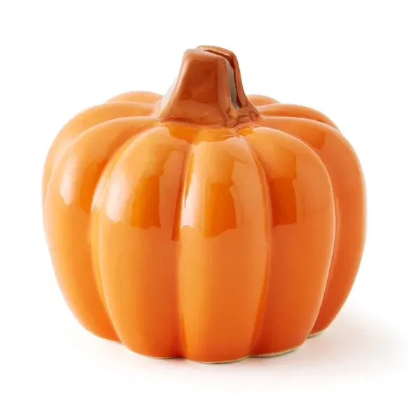 Pumpkin Photo Holder - Orange, Ceramic
