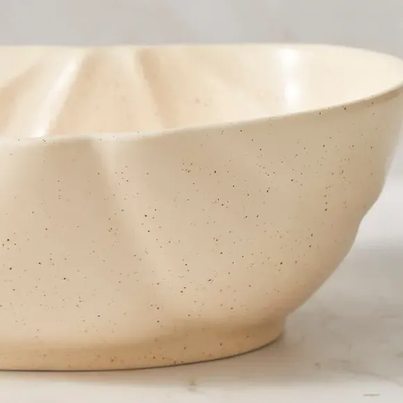 Pumpkin Shaped Bowl Reactive Glaze - Cream