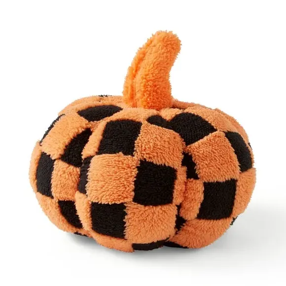 Pumpkin Shaped Cushion Checked - Multicolor, Boucle
