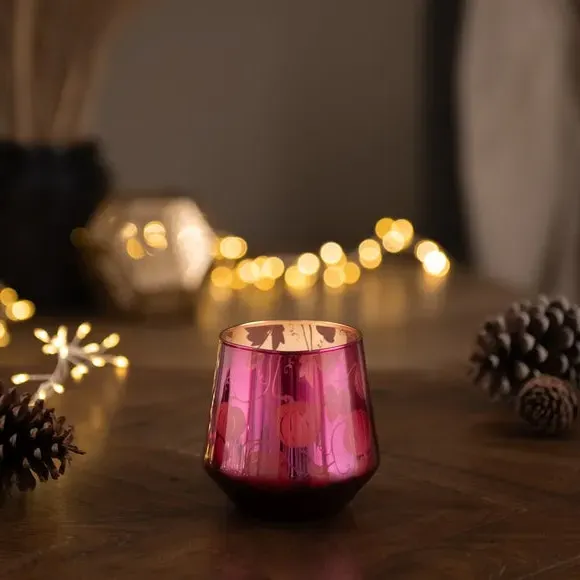 Pumpkin Single Wick Candle - Purple, Glass