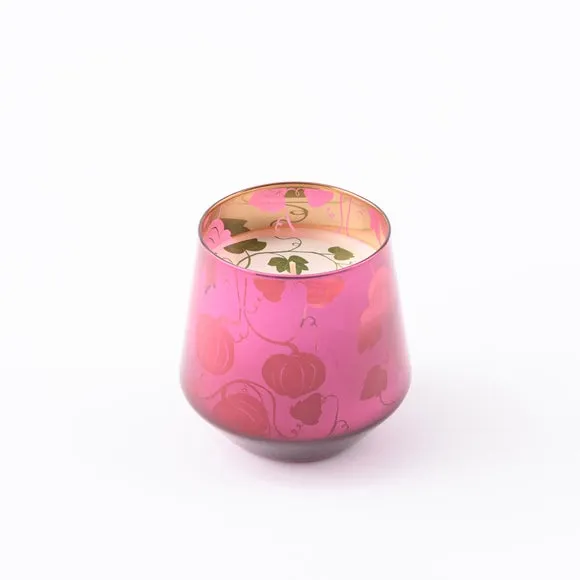 Pumpkin Single Wick Candle - Purple, Glass