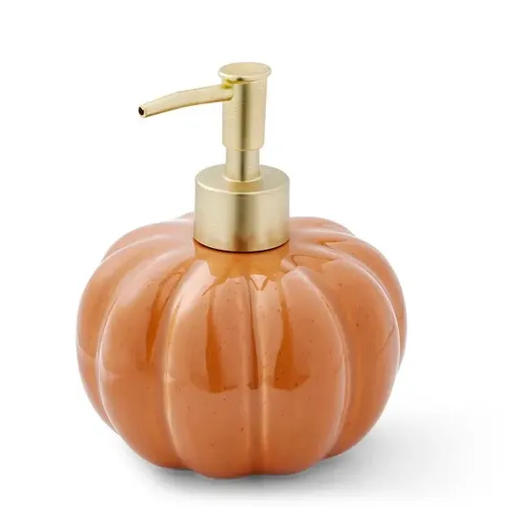 Pumpkin Soap Dispenser - Orange, Ceramic
