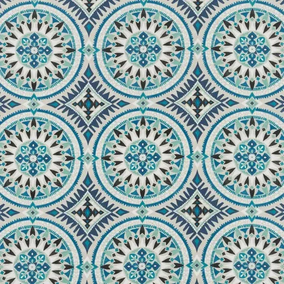 PVC Fabric by the Metre - Blue, Geometric image