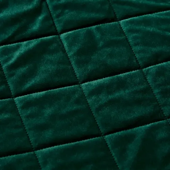 Quilted Bed Runner - Bottle Green, Velvet