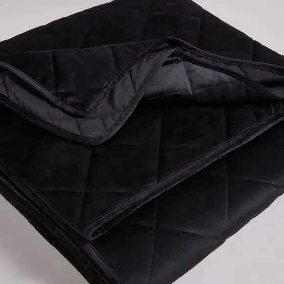 Quilted Bedspread - Black, Velvet