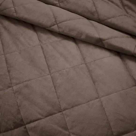 Quilted Bedspread - Brown, Velvet